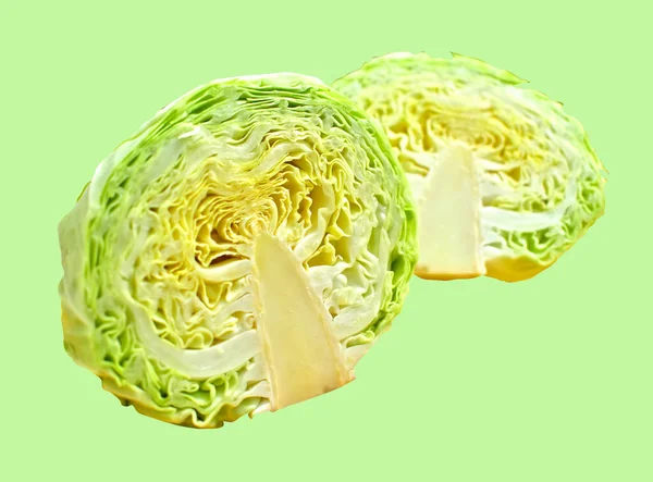 Fresh Green Cabbage Isolated Clipping Path White Background Shadow Cabbage — Stock Photo, Image