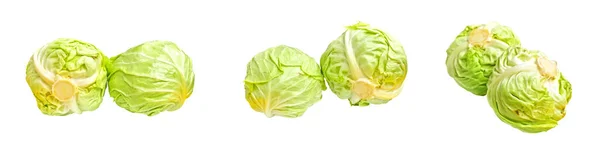 Fresh Green Cabbage Isolated Clipping Path White Background Shadow Cabbage — Stock Photo, Image