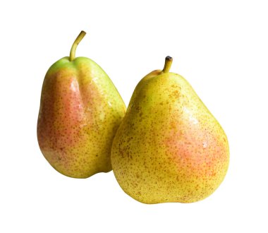 Beyaz arka planda kırpma yolu ile izole taze armut, gölge yok