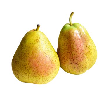 Beyaz arka planda kırpma yolu ile izole taze armut, gölge yok