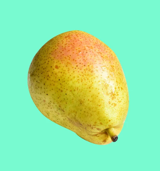 Frutas Peras Frescas Isoladas Com Recorte Fundo Branco Sem Sombra — Fotografia de Stock
