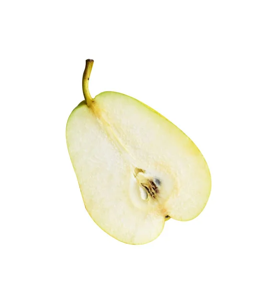 Fresh Pears Fruit Isolated Clipping Path White Background Shadow Half — Stock Photo, Image