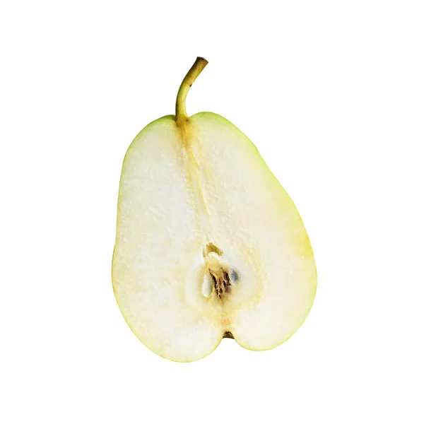 Fresh Pears Fruit Isolated Clipping Path White Background Shadow Half — Stock Photo, Image