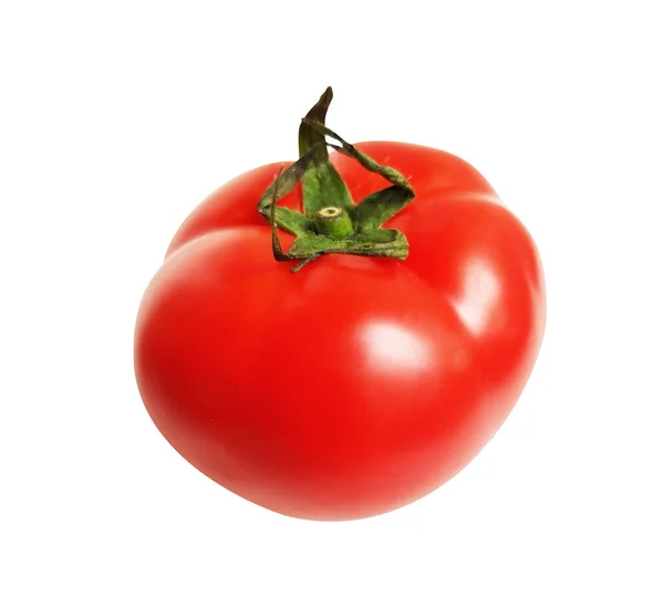 Red Big Tomato Clipping Path Shadow Black Background Side View — Stock Photo, Image