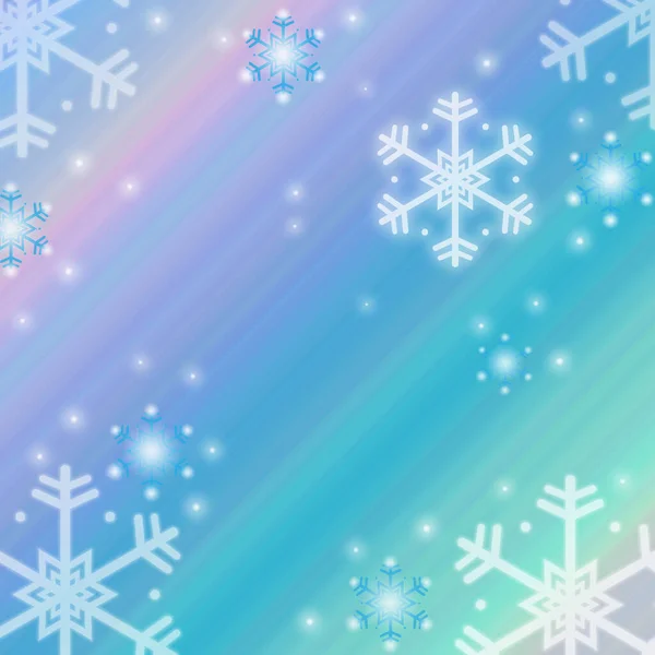 Wielokolorowe Tło Świąteczne Białe Niebieskie Płatki Śniegu Koncepcja Świątecznego Dnia — Zdjęcie stockowe