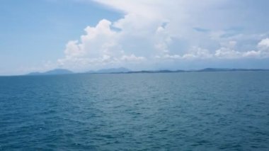 View side from the passenger ship in pacific ocean.
