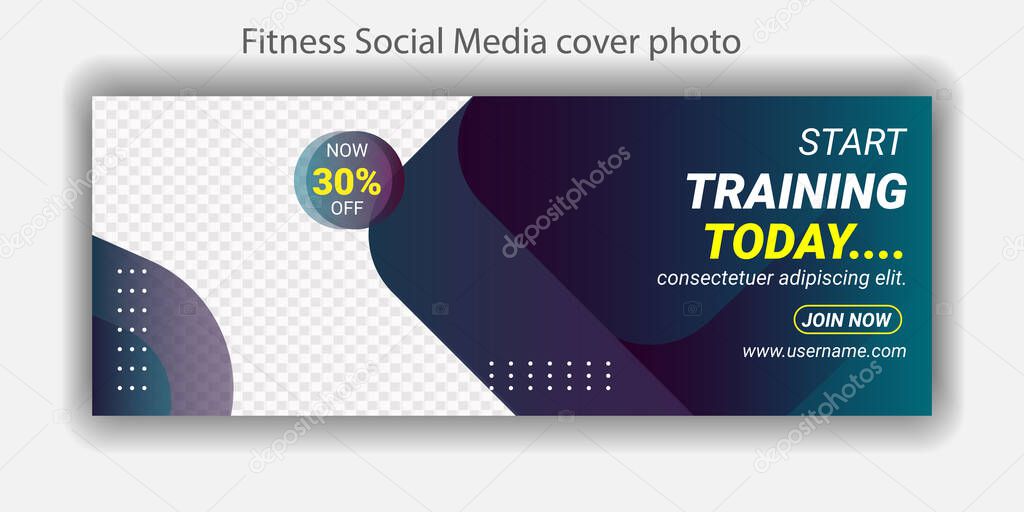 Fitness Gym Social Media cover photo Web Banner Premium. Digital Ads Online sale Banner .Fitness Club  Discount Offer Marketing. Health & exercise Promotional Special Offer. Timeline Cover Page.