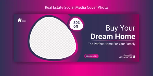 Dream Home Emlak Sosyal Medya Kapağı Fotoğraf Şablonu Tasarımı. Mülk satışı için zaman çizelgesi profil sayfası. Gayrimenkul Dijital Reklamcılığı. 