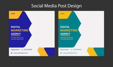 Sosyal Medya Dijital Pazarlama Ajansı için Şablon Tasarımı. Düzenlenebilir tanıtım şirketi Web Banner konsepti. New Business Online Pazarlama Ajansı. Modern Sosyal Medya Web Sancağı