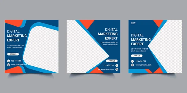 Digital Marketing Agency Business Web Banner Template Design. Social Marketing Company square Banner. Corporate Business Advertising Concept. Editable Timeline Digital Poster Design
