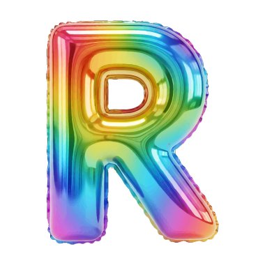 Doğum günü veya Parti için Metalik Renkli Balon Harfi R