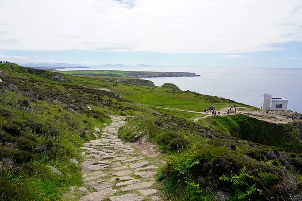 Caminho Para Costa Dia Ensolarado Anglesey País Gales — Fotografia de Stock