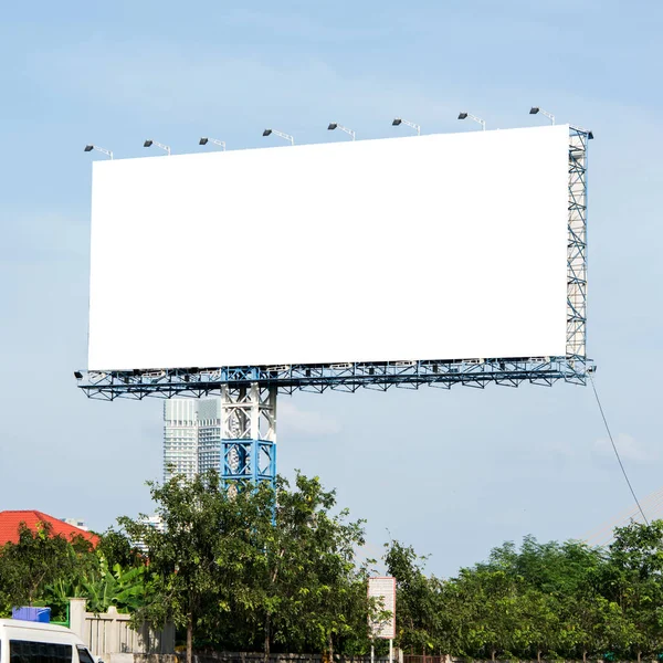 Valla Publicitaria Blanco Para Publicidad Aire Libre Cartel Valla Publicitaria — Foto de Stock