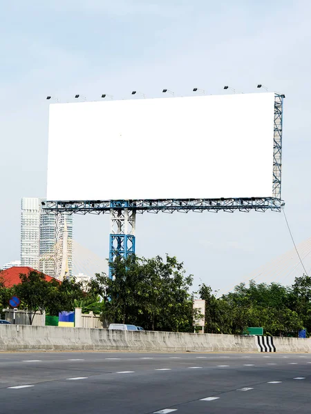 Valla Publicitaria Blanco Para Publicidad Aire Libre Cartel Valla Publicitaria — Foto de Stock