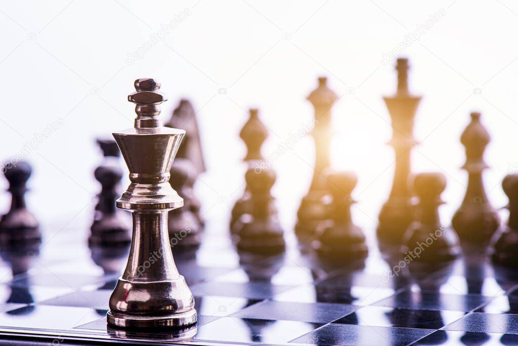 chess board game for ideas and competition and strategy, business success concept 