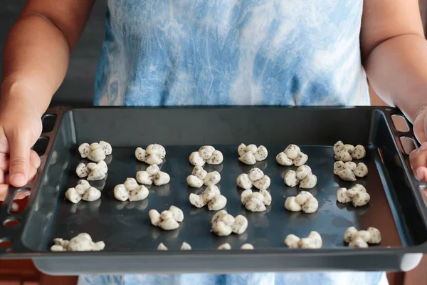 Traditionelles Thai Dessert Hausgemachte Kekse Khanom Kleeb Lumduan — Stockfoto