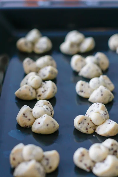 Traditionelles Thai Dessert Hausgemachte Kekse Khanom Kleeb Lumduan — Stockfoto