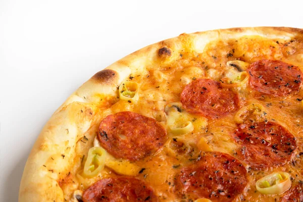 Pizza Chilly Białym Tle — Zdjęcie stockowe