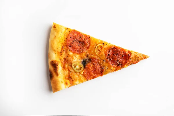 Pizza Chilly Auf Weißem Hintergrund Stockfoto
