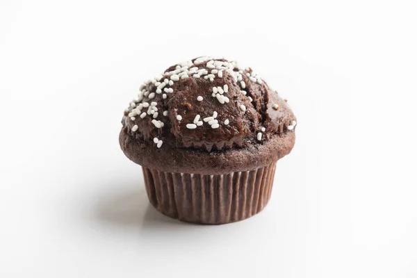 Muffin Chocolat Sur Fond Blanc — Photo
