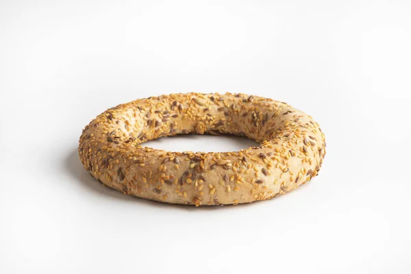 Turkiska Bagel Vit Bakgrund — Stockfoto