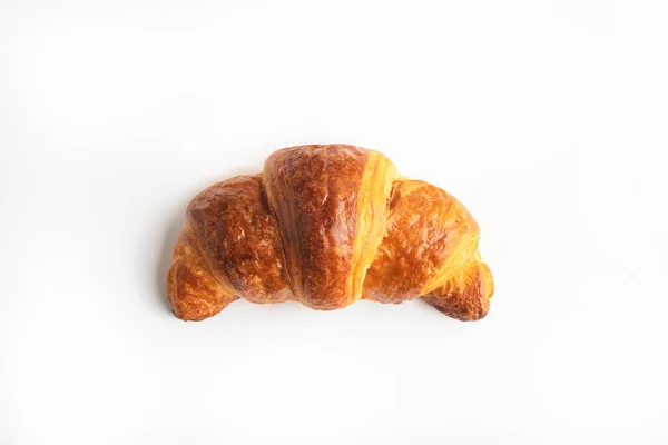 Frisches Croissant Auf Weißem Hintergrund Stockbild