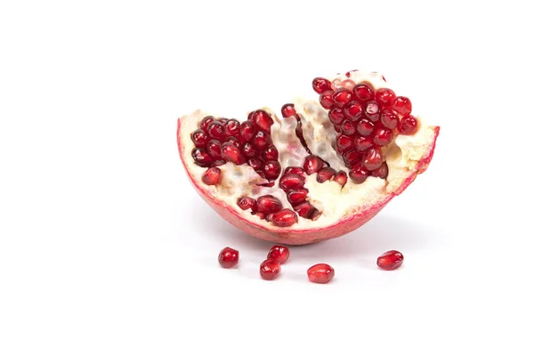 Fresh Ripe Pomegranate Isolated White Background — Stock Photo, Image