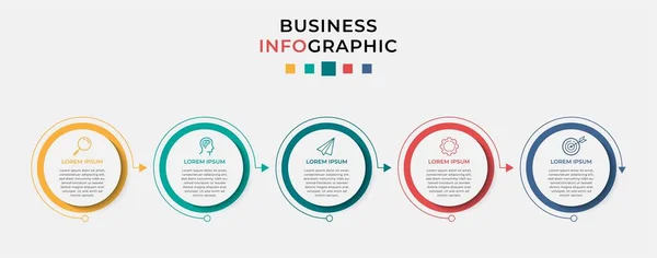 Business Infographic Design Template Vector Icons Five Options Steps Can — Stock Vector