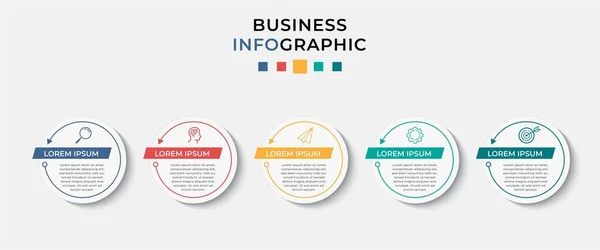 Business Infographic Design Template Vector Icons Five Options Steps Can — Stock Vector