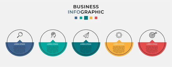 Business Infographic Tasarım Şablonu Simgeli Seçenekli Veya Basamaklı Vektör Şlem — Stok Vektör