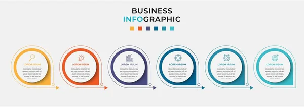 Business Infographic Design Template Vector Icons Six Options Steps Can — Stock Vector