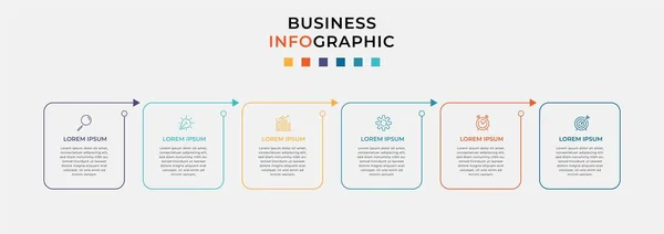 Business Infografik Design Vorlage Vector Mit Symbolen Und Sechs Optionen — Stockvektor