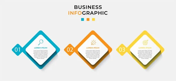 Minimale Geschäftsinformationsgrafik Vorlage Zeitachse Mit Schritten Optionen Und Marketing Symbolen — Stockvektor