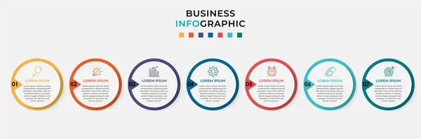 Minimal Business Infographics Template Timeline Steps Options Marketing Icons Vector — Stock Vector