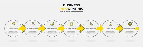 Modelo Mínimo Infográficos Negócios Linha Tempo Com Passos Opções Ícones — Vetor de Stock