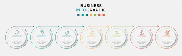 Мінімальний Шаблон Бізнес Інфографіки Хронологія Кроками Параметрами Маркетинговими Піктограмами Векторна — стоковий вектор