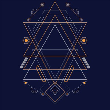 Soyut kutsal geometri el çizimi vektör illüstrasyon süsü