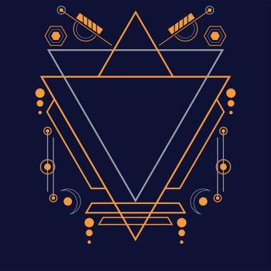 Soyut kutsal geometri el çizimi vektör illüstrasyon süsü