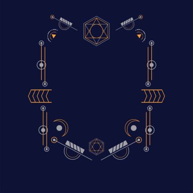 Soyut kutsal geometri el çizimi vektör illüstrasyon süsü