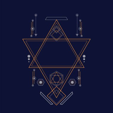 Soyut kutsal geometri el çizimi vektör illüstrasyon süsü