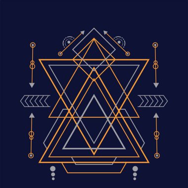 Soyut kutsal geometri el çizimi vektör illüstrasyon süsü