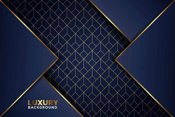 Lükslü koyu renk donanma altın çizgisi daire ve retagle desen kombinasyonu arka planıyla örtüşüyor. Zarif modern fütüristik teknoloji arka plan vektör çizimi