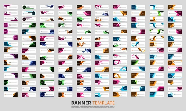 Mega koleksiyonu 150 soyut pankart dizayn şablonu. Web pankartı şablonu koleksiyonu. Soyut geometrik web tasarım afiş şablonu. başlık, dipnot, düzen, harf, iniş sayfası için kullanılabilir