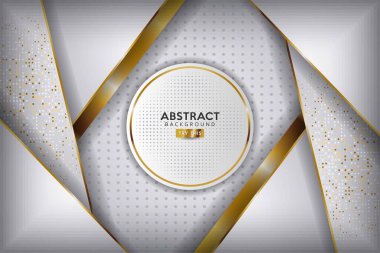 Soyut beyaz altın çizgiler parlayan noktalarla daire üstüne daire çizerek modern lüks fütüristik teknoloji arka plan illüstrasyon tasarımı yapar..