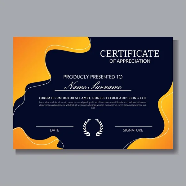 Renkli geometrik şekiller içeren en iyi takdir etme şablonu yaratıcı sertifikası. Yazdırma, sertifika, diploma, mezuniyet Eps10 vektör şablonu