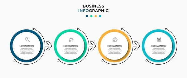 Vector Infographic Design Business Template Icons Options Steps Może Być — Wektor stockowy