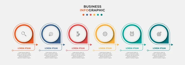 Minimal Infographic Circle Label Design Business Vector Template Icons Options — Stock Vector