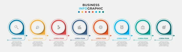 Minimal Infographic Circle Label Design Business Vector Template Icons Options — Stock vektor