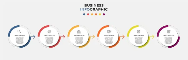 Διάνυσμα Infographic Κύκλο Ετικέτα Σχεδιασμό Επιχειρηματικό Πρότυπο Εικονίδια Και Επιλογές — Διανυσματικό Αρχείο