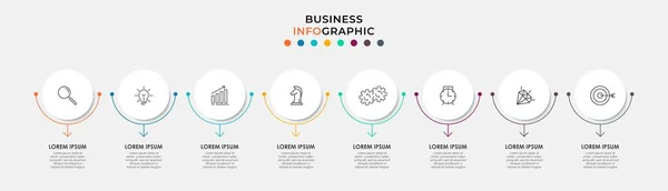 Modello Business Progettazione Etichette Cerchio Infografico Vettoriale Con Icone Opzioni — Vettoriale Stock
